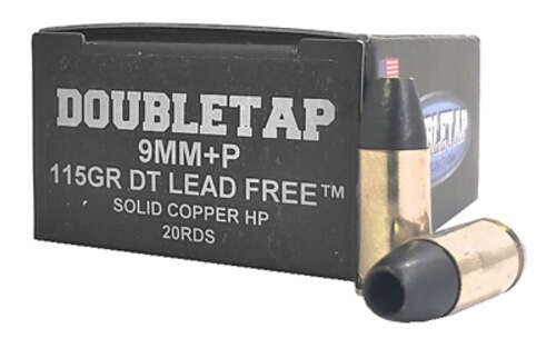 Ammunition DoubleTap Ammunition Lead Free 9mm DBLTAP 9MM+P 115GR SCHP 20/1000 • Model: Lead Free